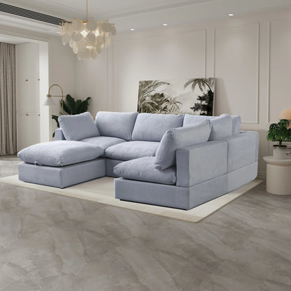 Comfy Cloud 5-piece Sectional Sofa - Light Gray - New
