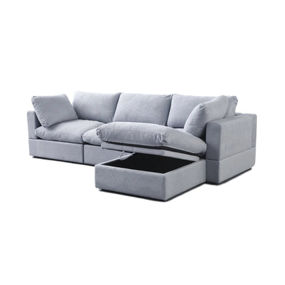 Comfy Cloud 4-piece Sectional Sofa - Light Gray - New